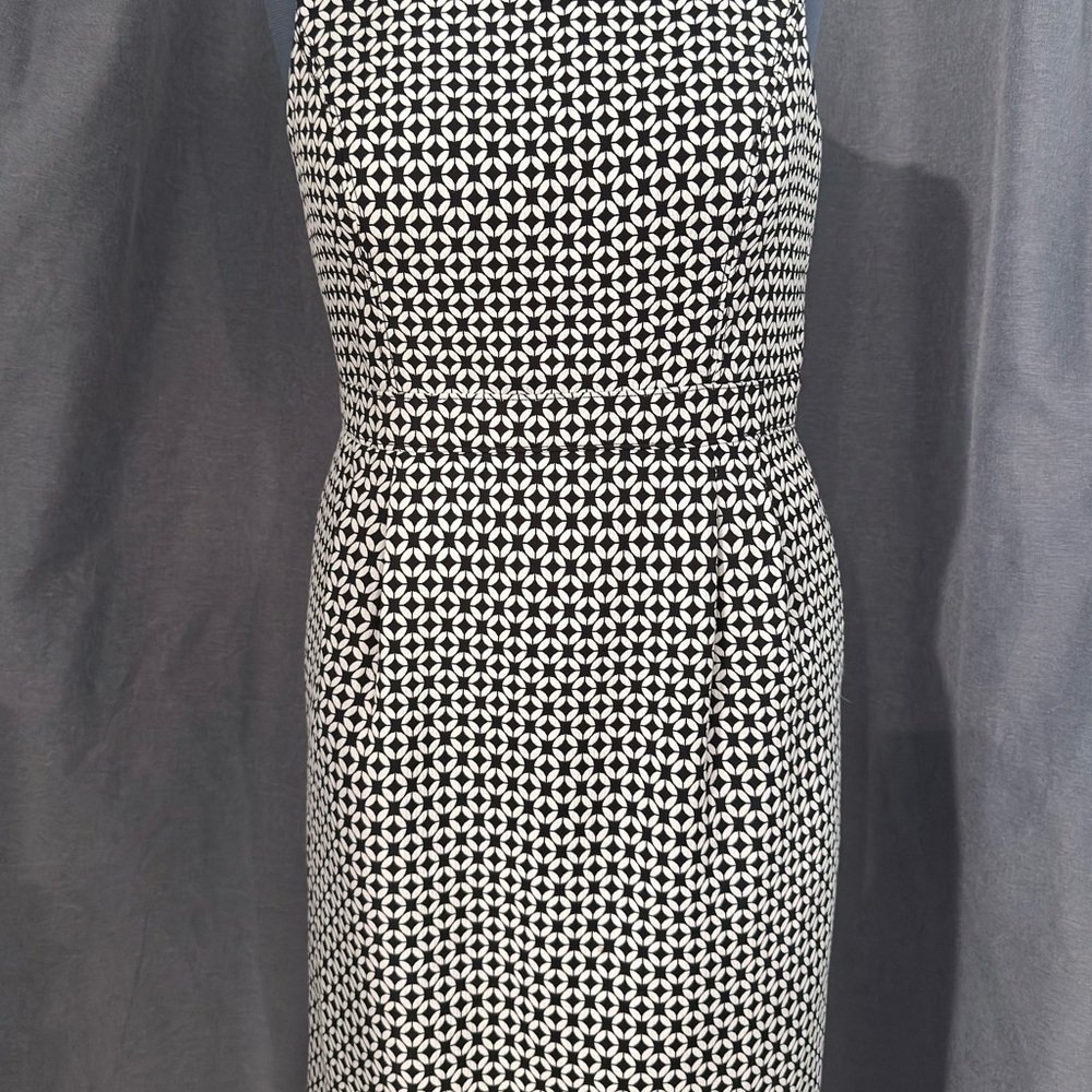 White House Black Market Black and White Geometric Midi Dress